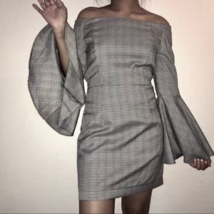 Forever 21 Houndstooth Off The Shoulder Dress